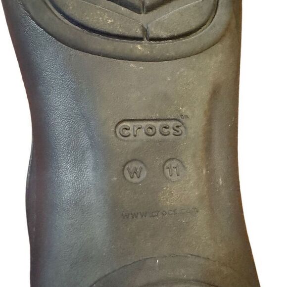 Crocs Laura Ballet Flats Heel Cutouts Rounded Toe Navy Blue Size 11 - Picture 4 of 6